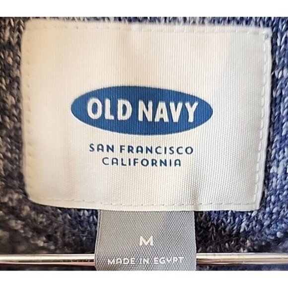 Old Navy 1/4 Zip Pullover Sweater Men's Medium Blue Raglan Sleeve Mock Neck - Picture 5 of 9